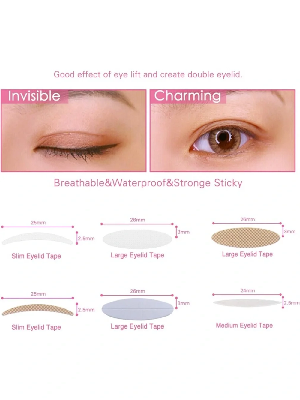 Double Eyelid Tape Lifting Kit with Applicator - 240 Pieces